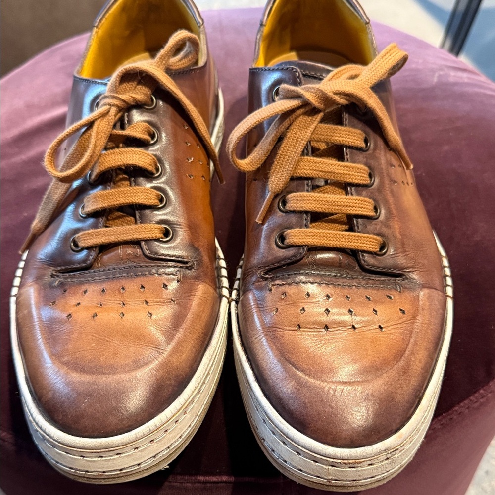 Men's Brown Leather Sneakers authentic brand for incredible price. - Picture 3 of 5